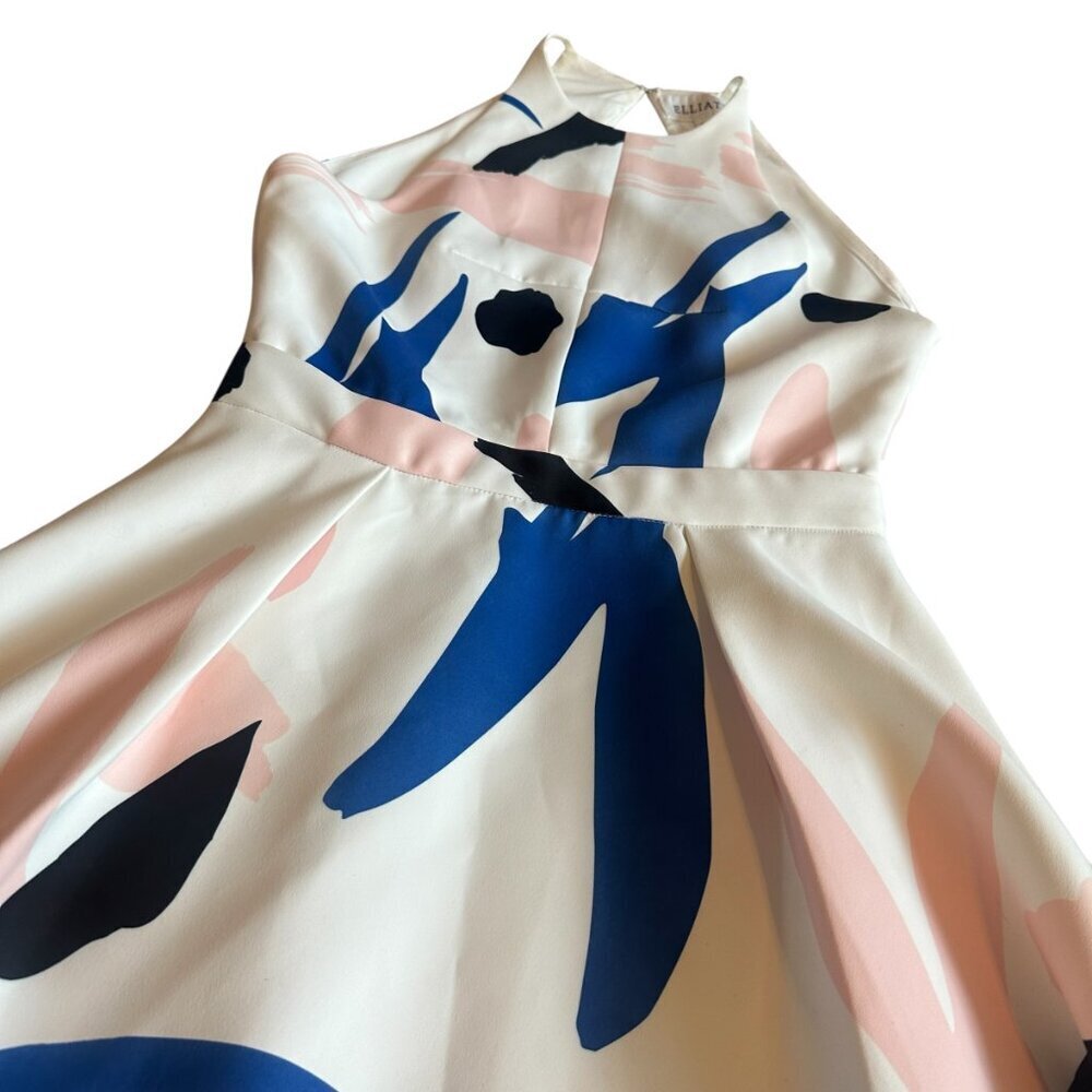 Elliatt Headway Abstract Print Scuba Skater Dress Mini Open Back Size Medium - Picture 8 of 15